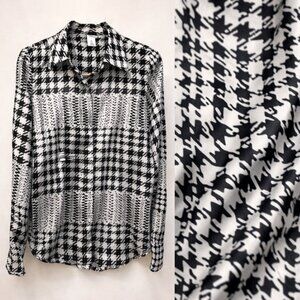 Richard Allan x H&M Patchwork Houndstooth Button-Front Shirt |‎ Size US 2